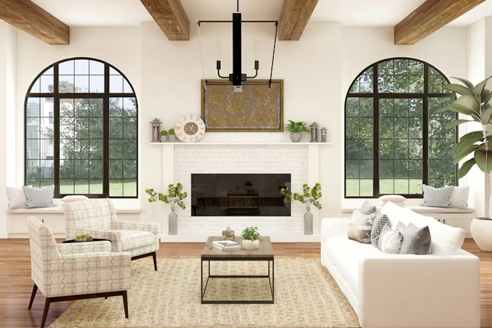 Modern Farmhouse Interior With Rug for Blog