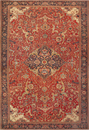 Oversized Antique Persian Serapi Rug 74044 by Nazmiyal Rugs