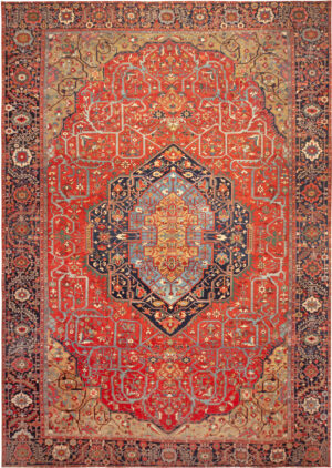 Oversized Antique Persian Serapi Rug 74049 by Nazmiyal Rugs