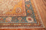 Right Corner of Large Antique Turkish Oushak Rug Right Corner of Large Antique Turkish Oushak Rug 74046 by Nazmiyal Rugs