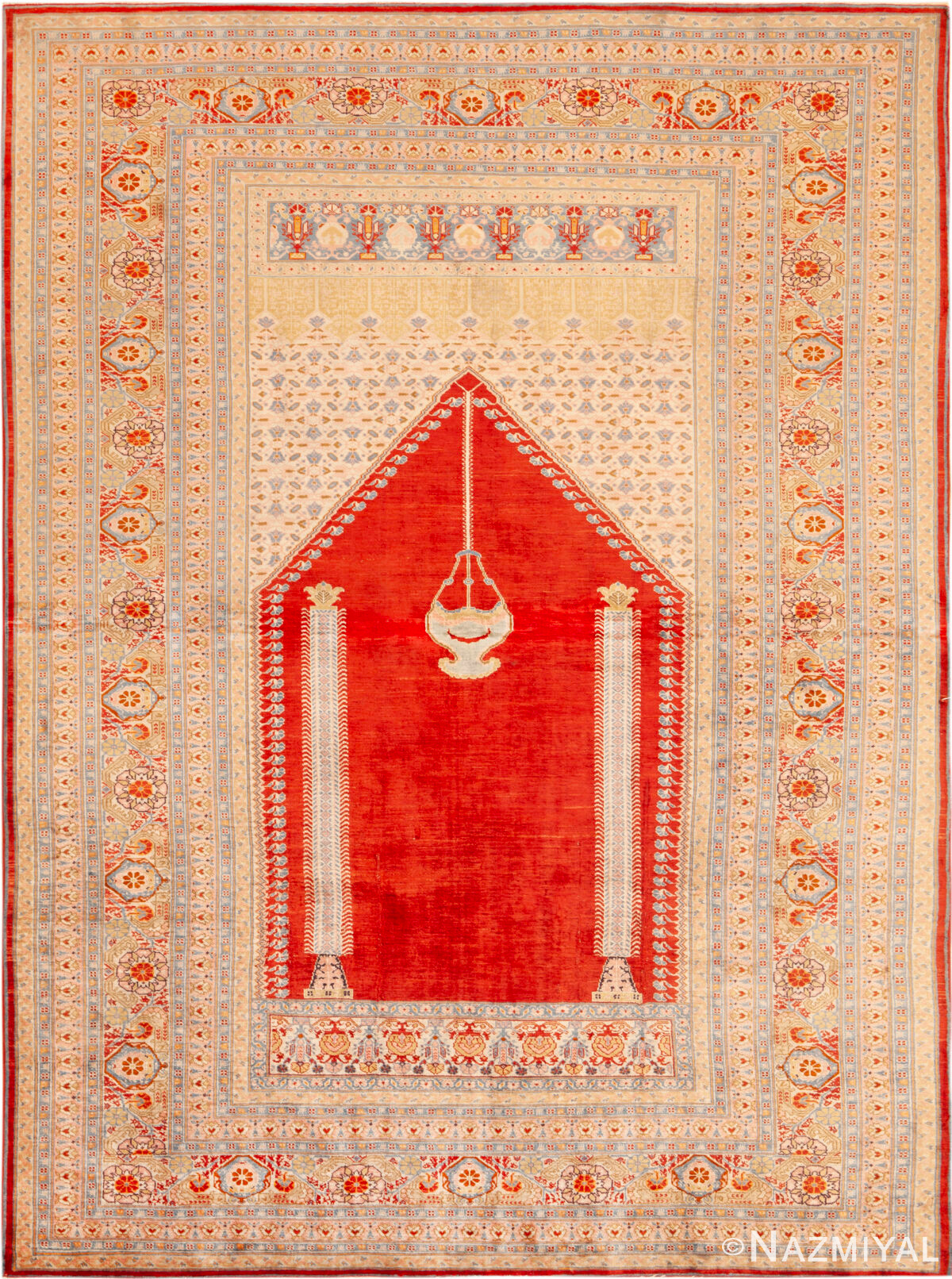Antique Persian Silk Tabriz Rug 95041 by Nazmiyal Rugs