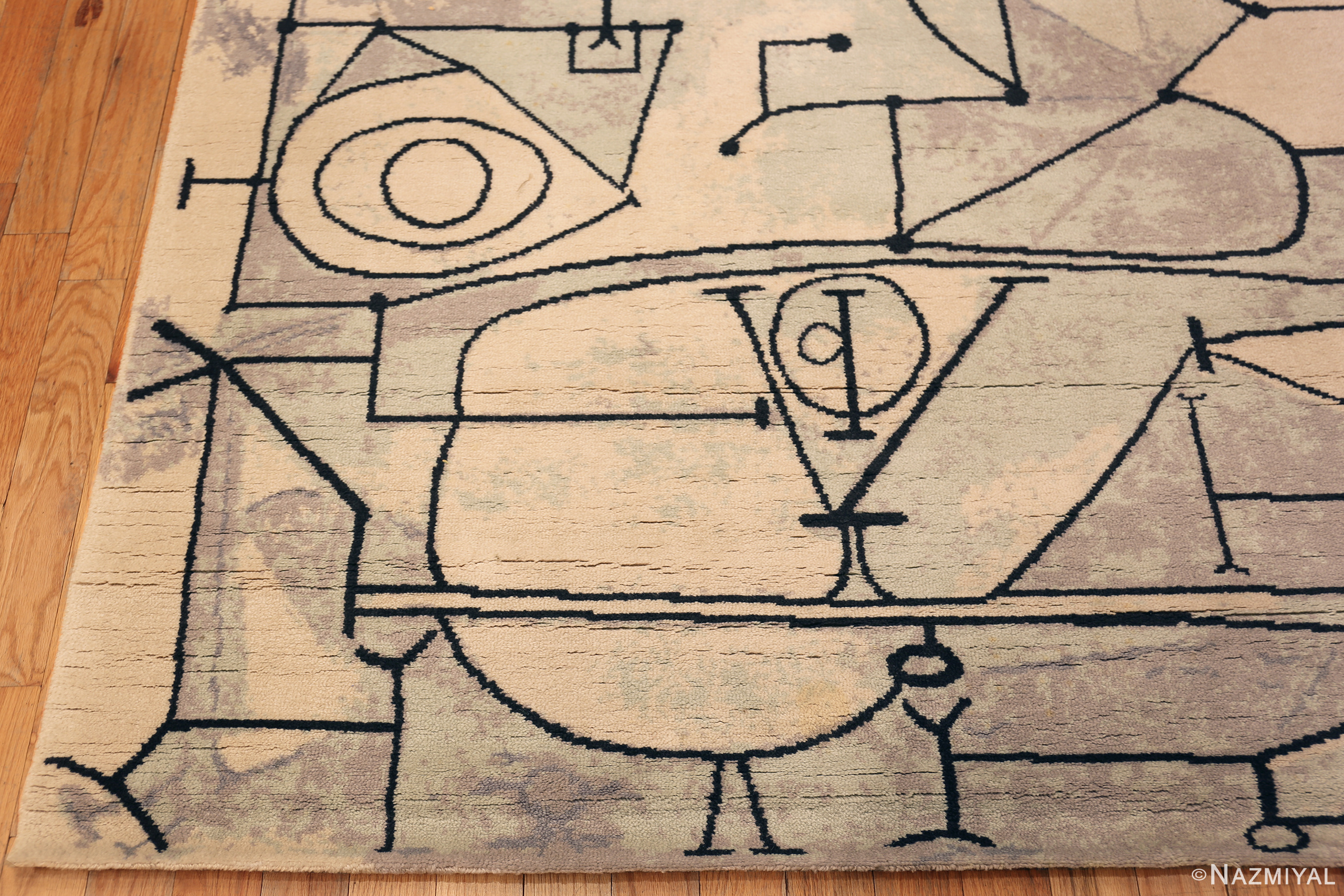 Corner of Vintage Pablo Picasso 'The Kitchen' Art-Inspired Abstract Rug 73388 by Nazmiyal Antique Rugs