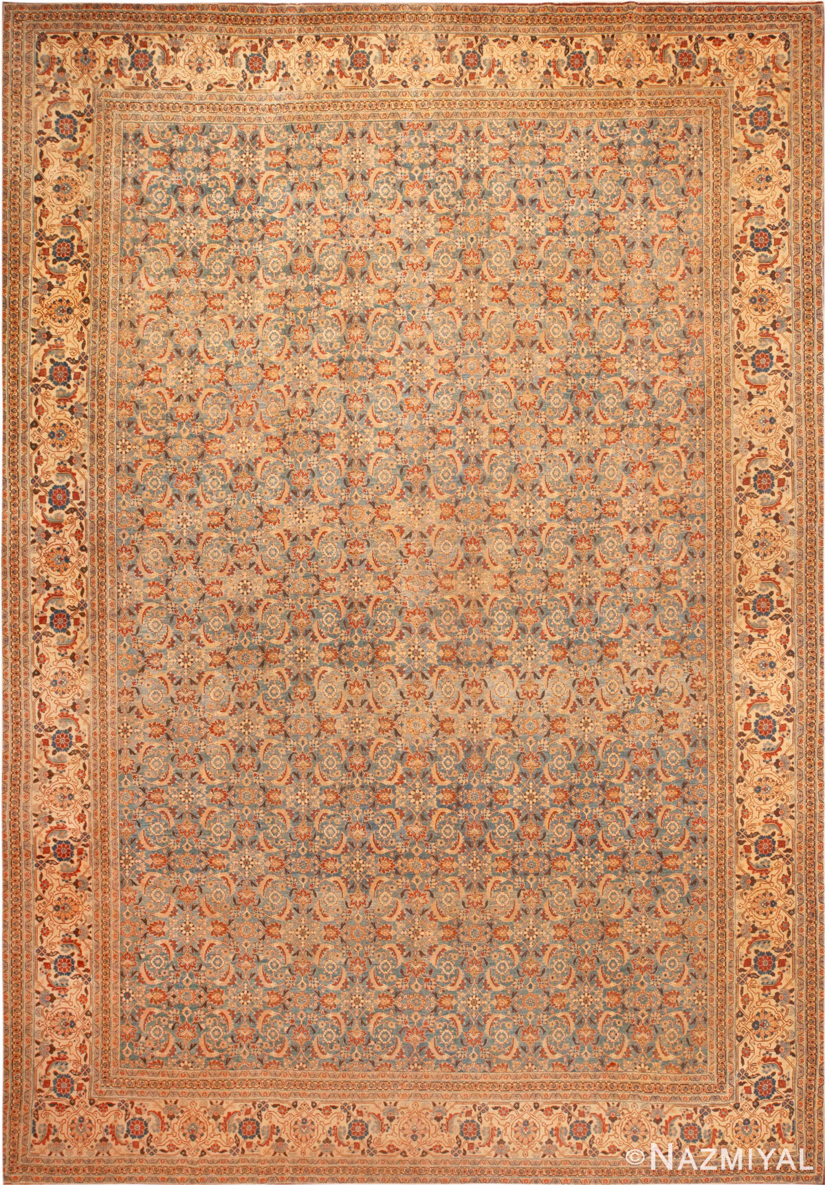 Large Antique Persian Tabriz Rug 74059 by Nazmiyal Rugs