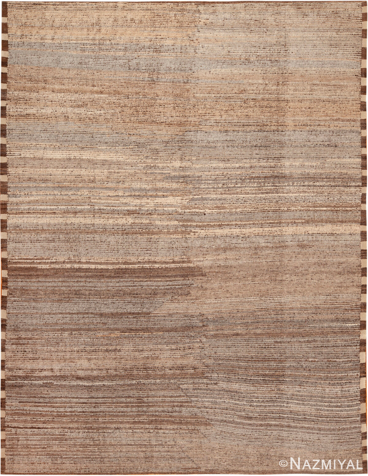 Modern Central Asian Earth Tone Rug 12393 by Nazmiyal Rugs