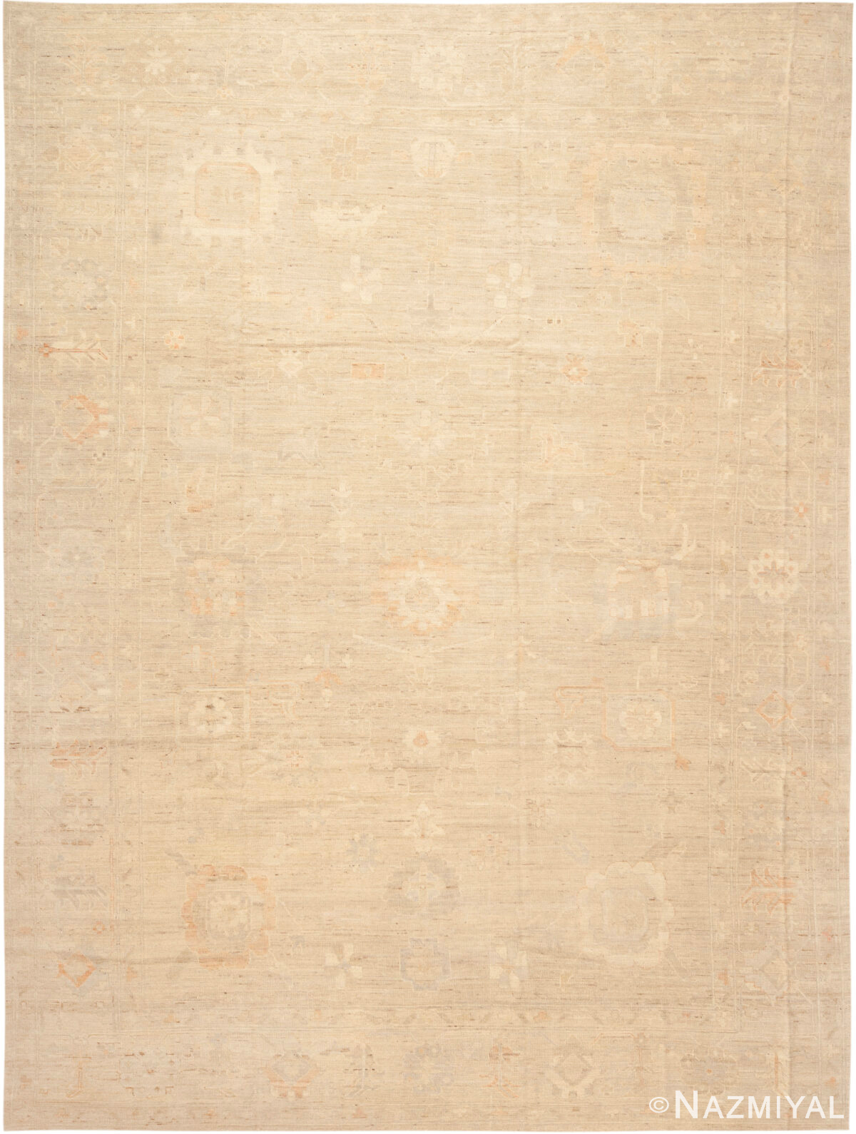 Modern Central Asian Oushak Rug 12352 by Nazmiyal Rugs