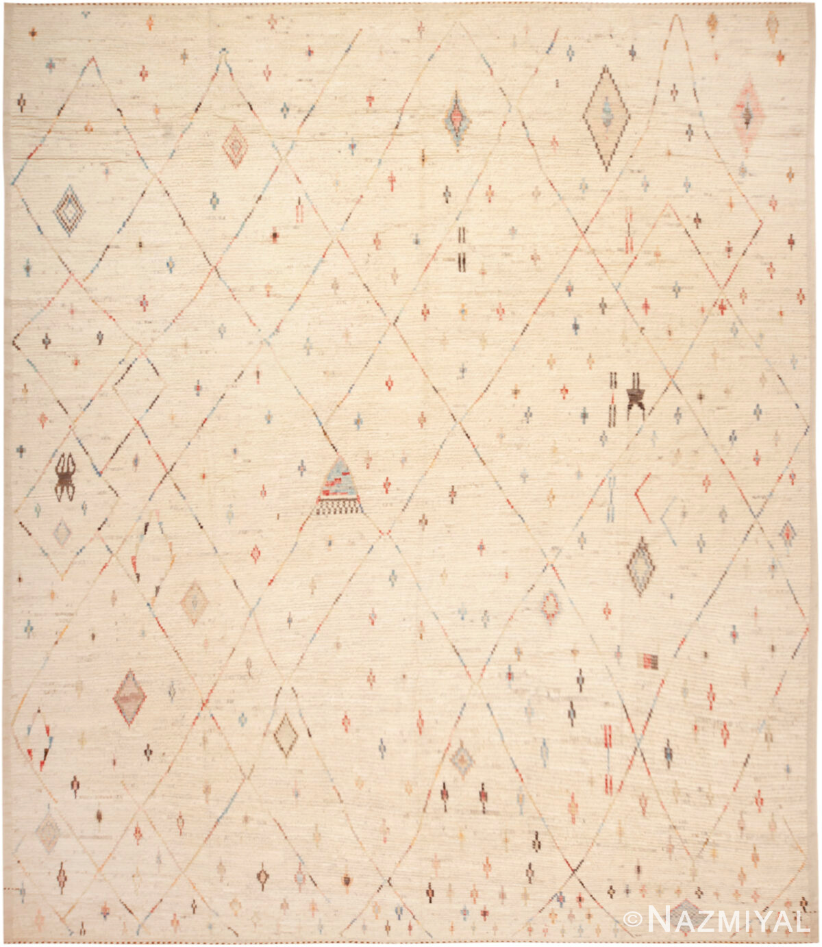 Modern Central Asian Primitive Geometric Rug 12396 by Nazmiyal Rugs