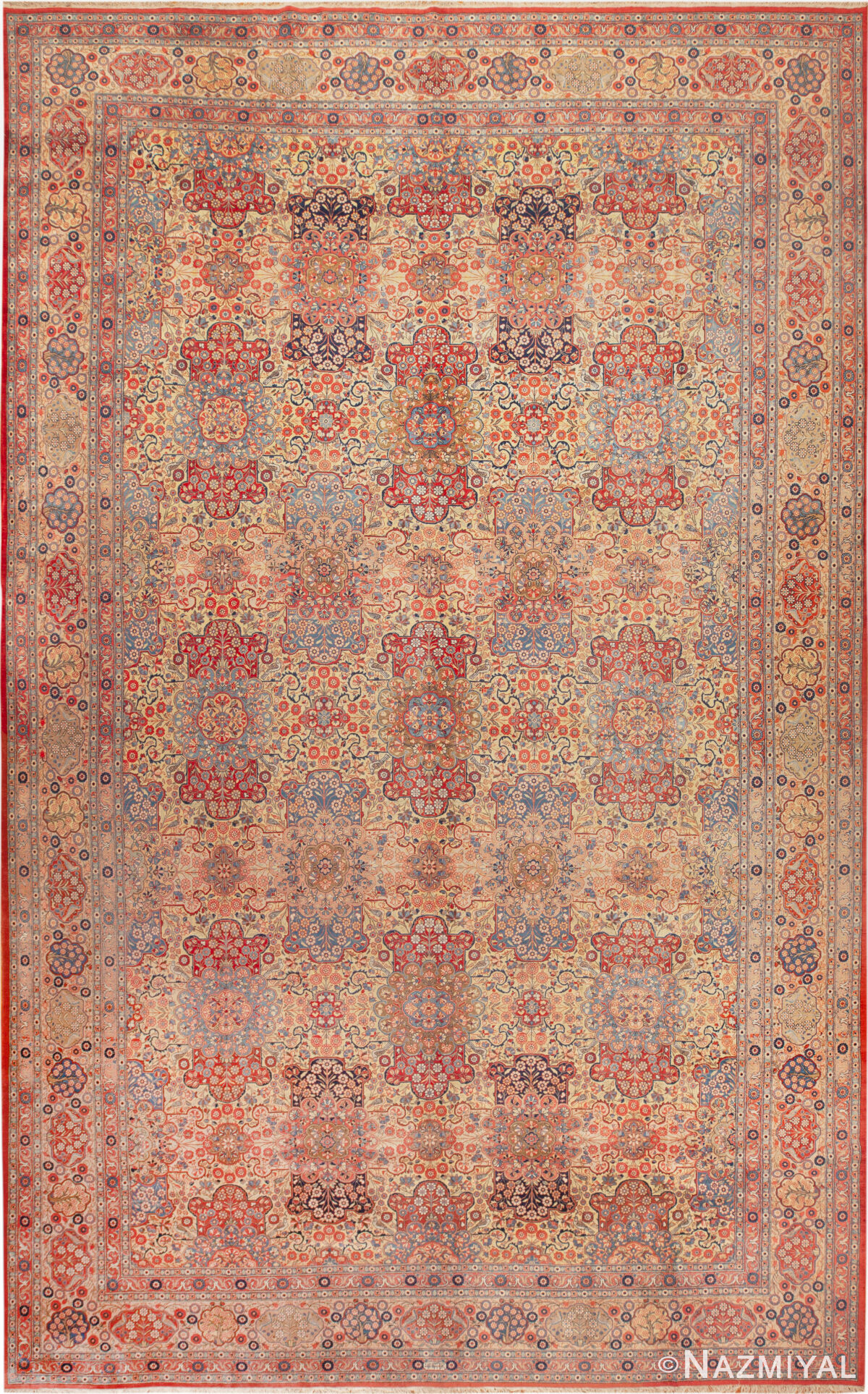 Oversized Antique Persian Kashan Rug 95121 by Nazmiyal Rugs