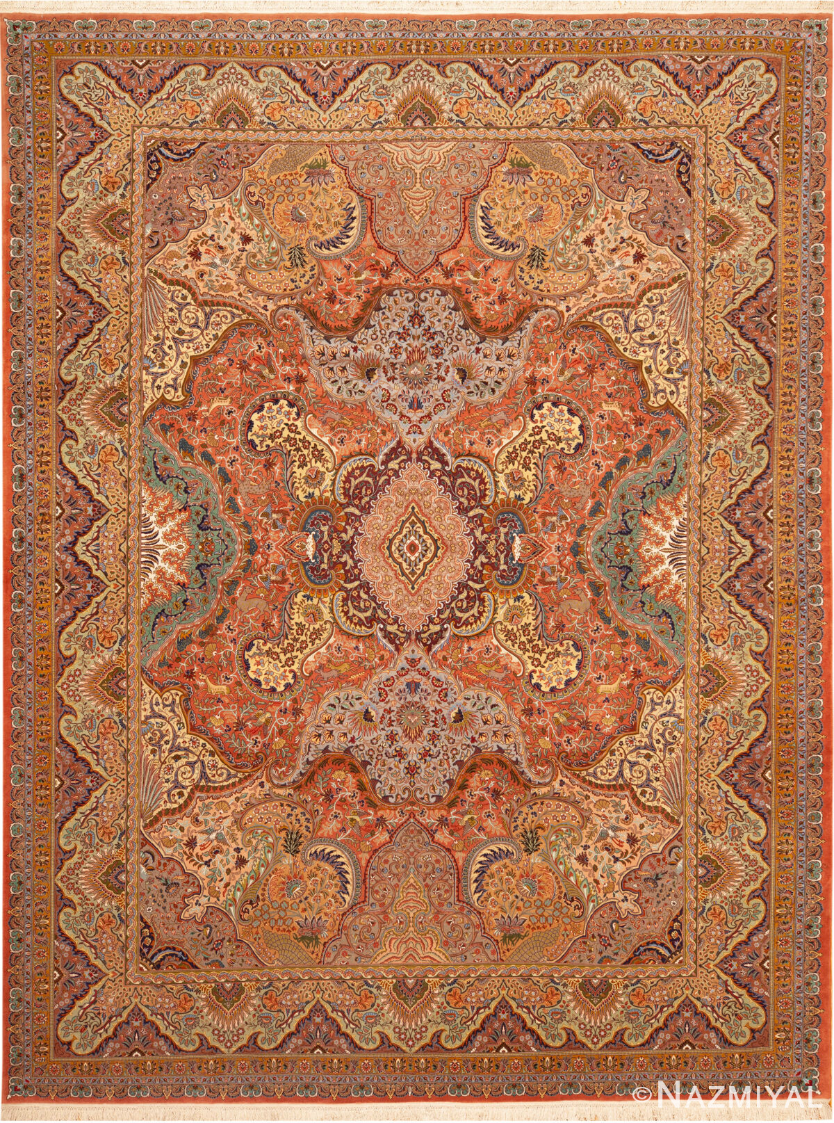 Vintage Persian Tabriz Rug 95137 by Nazmiyal Rugs