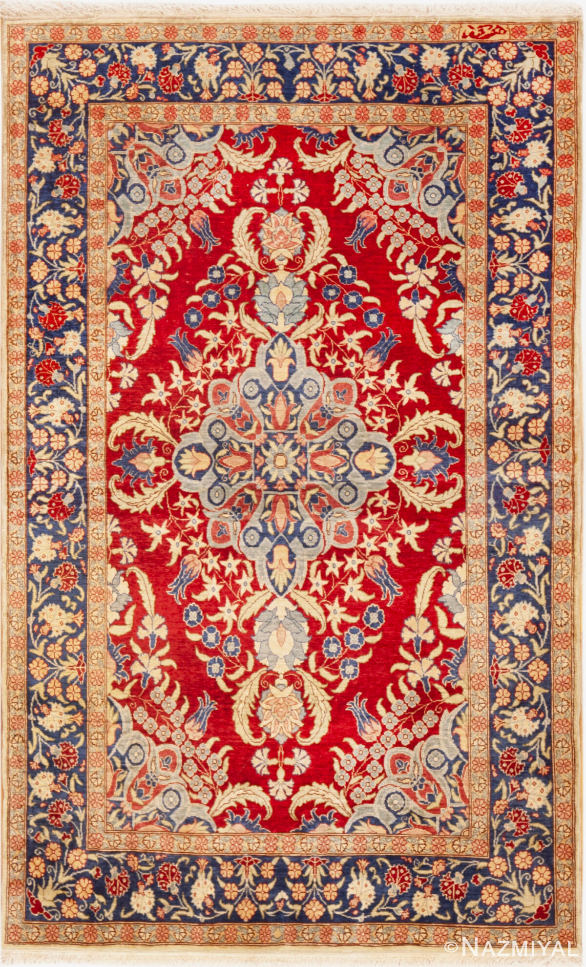 Vintage Turkish Silk Hereke Rug 95106 by Nazmiyal Rugs