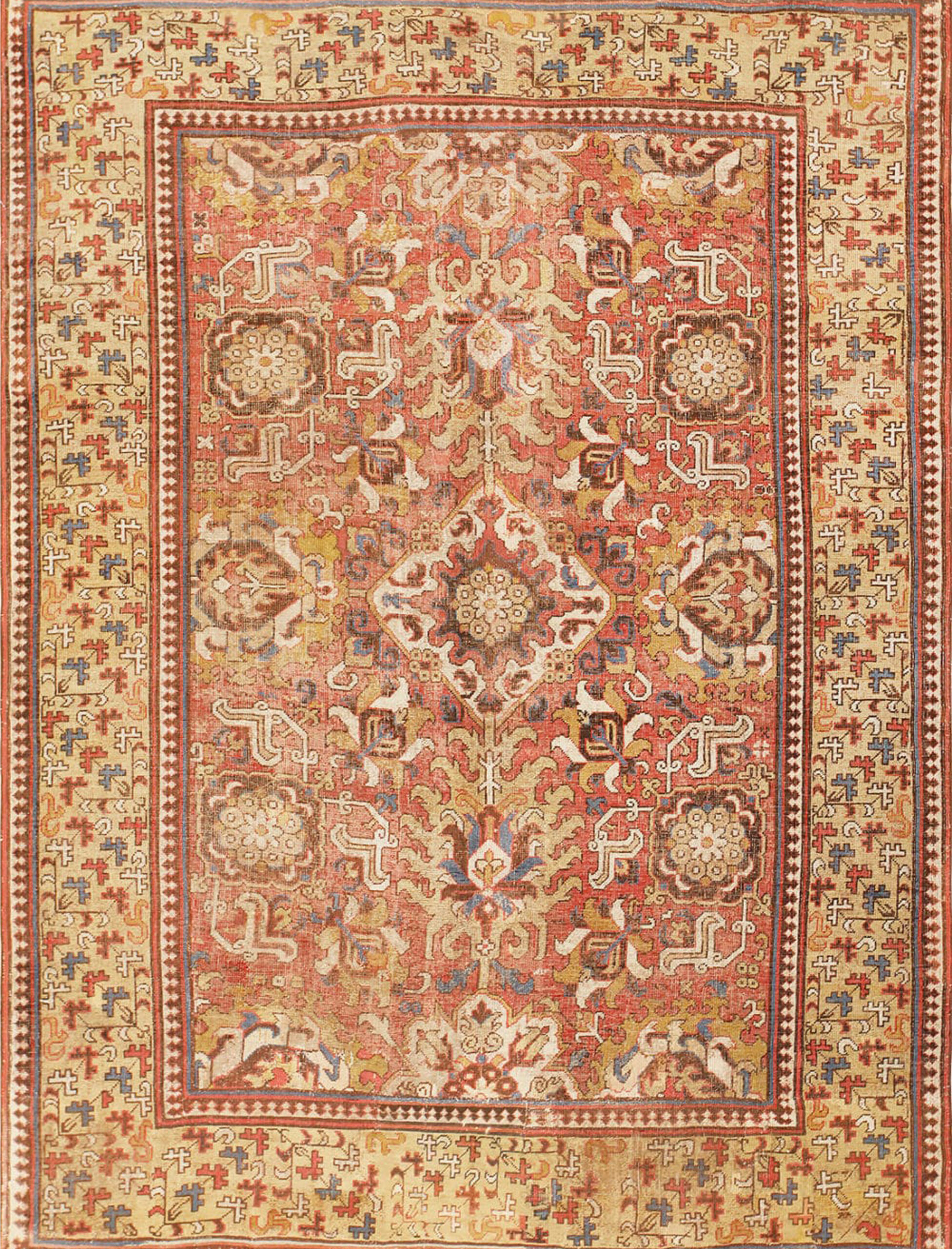 17th Century Antique Caucasian Kuba Blossom Rug 48855 Featured by Nazmiyal Rugs