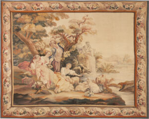 Antique French Silk and Wool Tapestry 74079 by Nazmiyal Rugs