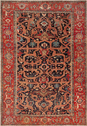 Large Antique Persian Heriz Rug 74051 by Nazmiyal Rugs