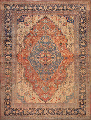 Antique Persian Mohtashem Kashan Rug 95095 by Nazmiyal Rugs