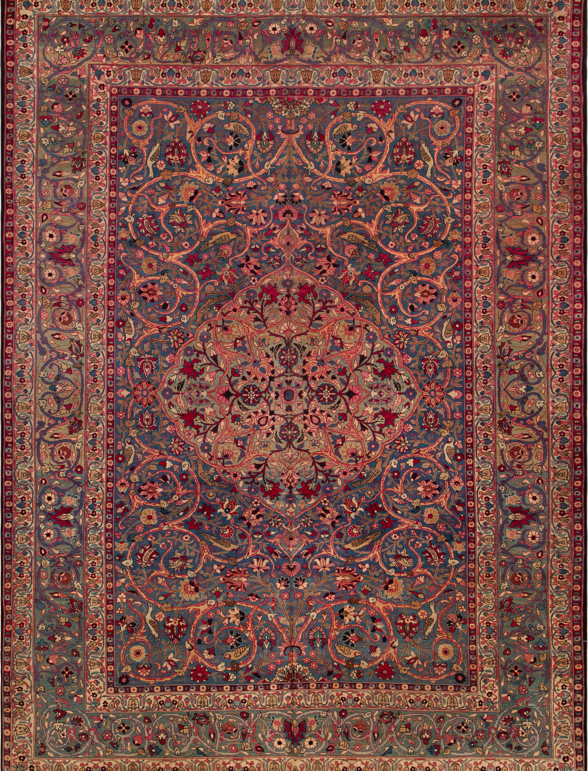 Antique Persian Tehran Tree of Life 73631 Featured by Nazmiyal Rugs