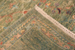 Back of Modern Central Asian Green Floral Rug Back of Modern Central Asian Green Floral Rug 12433 by Nazmiyal Rugs