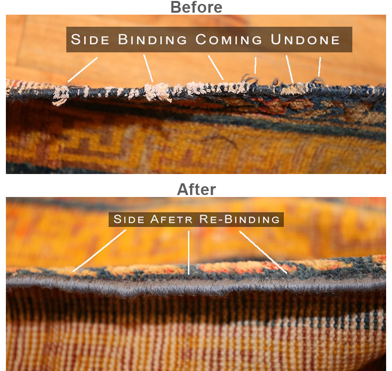 Before/After Side Binding Labeled by Nazmiyal Rugs