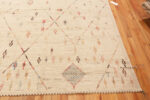 Corner Detail of Modern Central Asian Primitive Geometric Rug Corner Detail of Modern Central Asian Primitive Geometric Rug 12396 by Nazmiyal Rugs