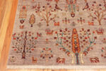 Corner of Modern Central Asian Cypress Tree Rug 12432 by Nazmiyal Rugs