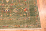 Corner of Modern Central Asian Green Floral Rug Corner of Modern Central Asian Green Floral Rug 12433 by Nazmiyal Rugs