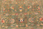 Detail of Modern Central Asian Green Floral Rug Detail of Modern Central Asian Green Floral Rug 12433 by Nazmiyal Rugs