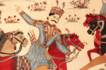 Figure on Horse Antique Persian Kashan Rug Figure on Horse Antique Persian Kashan Rug 74106 by Nazmiyal Rugs