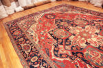 Floor View of Large Antique Persian Heriz Rug Floor View of Large Antique Persian Heriz Rug 74045 by Nazmiyal Rugs