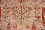Floral Detail of Modern Modern Central Asian Cypress Tree Rug 12432 by Nazmiyal Rugs