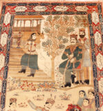 Full Scene on Antique Persian Kashan Rug Full Scene on Antique Persian Kashan Rug 74106 by Nazmiyal Rugs