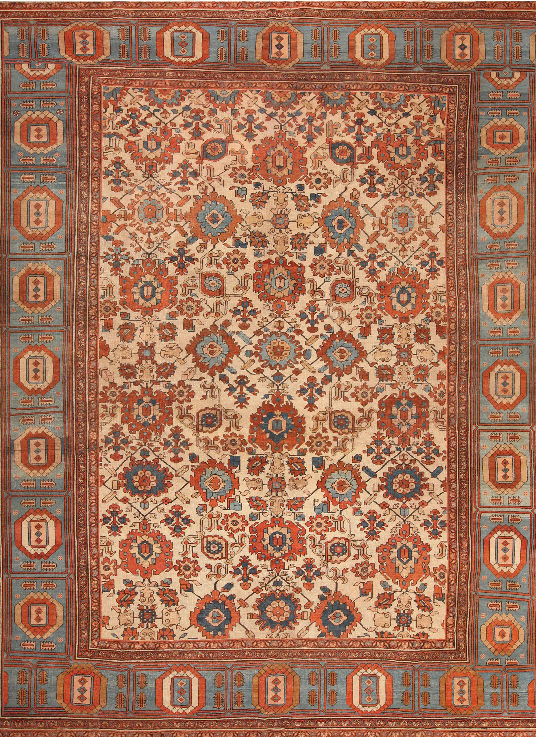 Large Antique Persian Bakshaish Rug 71021 Featured Nazmiyal Rugs