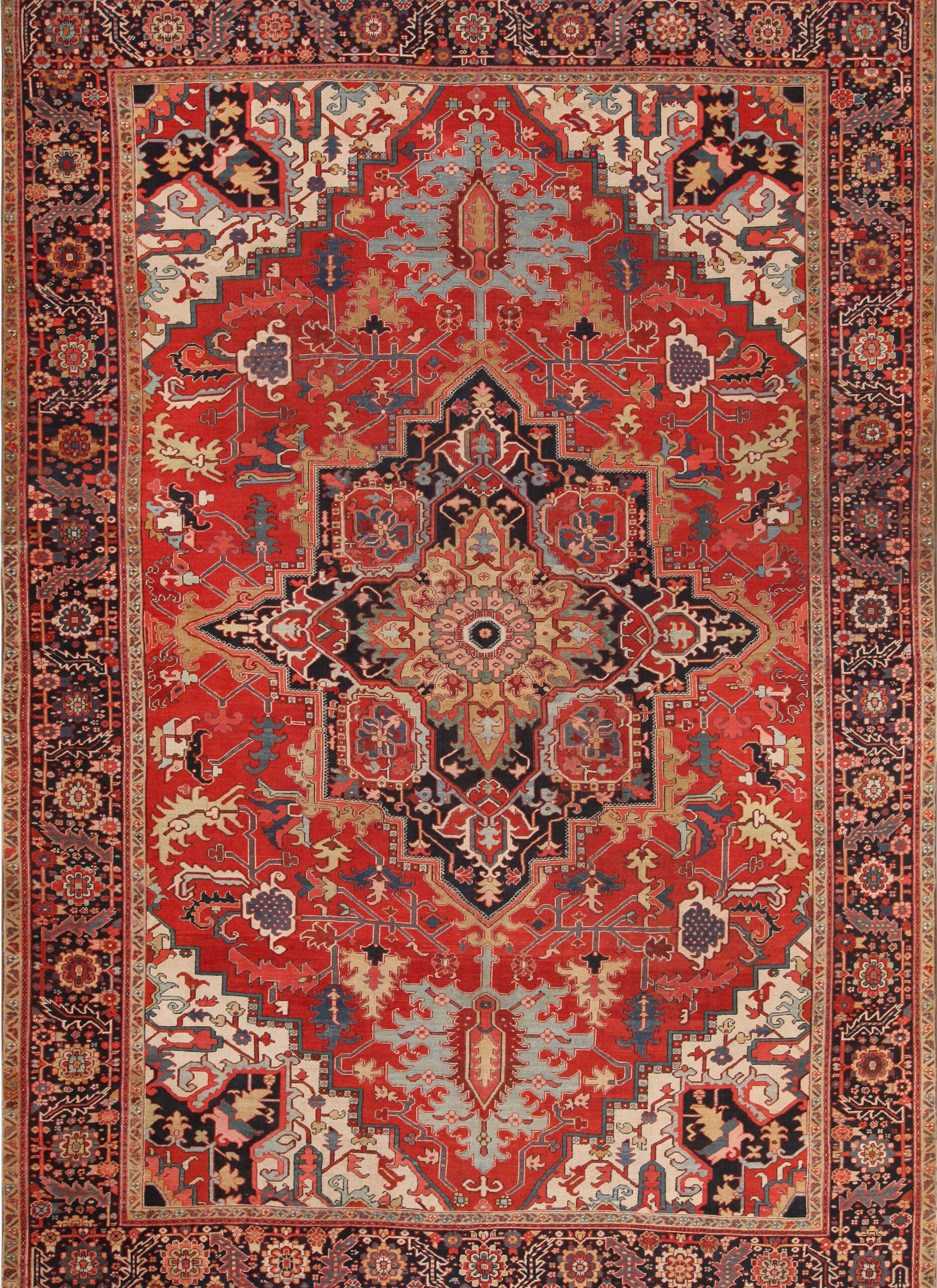 Large Antique Persian Hariz Rug 72039 Featured Nazmiyal Rugs