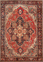 Large Antique Persian Heriz Rug Large Antique Persian Heriz Rug 74045 by Nazmiyal Rugs