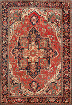 Large Antique Persian Heriz Rug 74045 by Nazmiyal Rugs