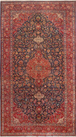 Large Antique Persian Kashan Rug Large Antique Persian Kashan Rug 95125 by Nazmiyal Rugs