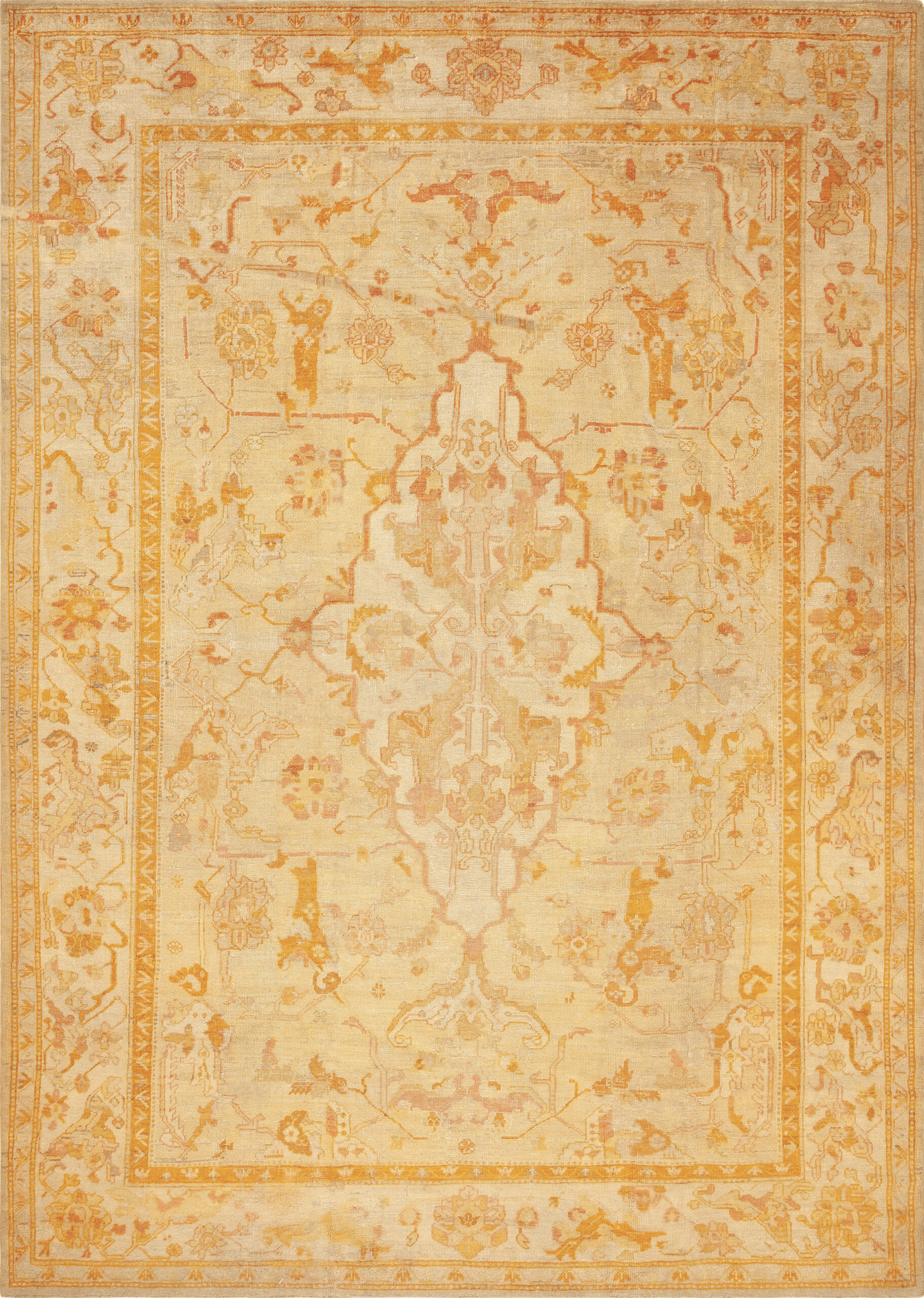 Large Antique Turkey Geometric Oushak Rug 73156 Featured by Nazmiyal Rugs