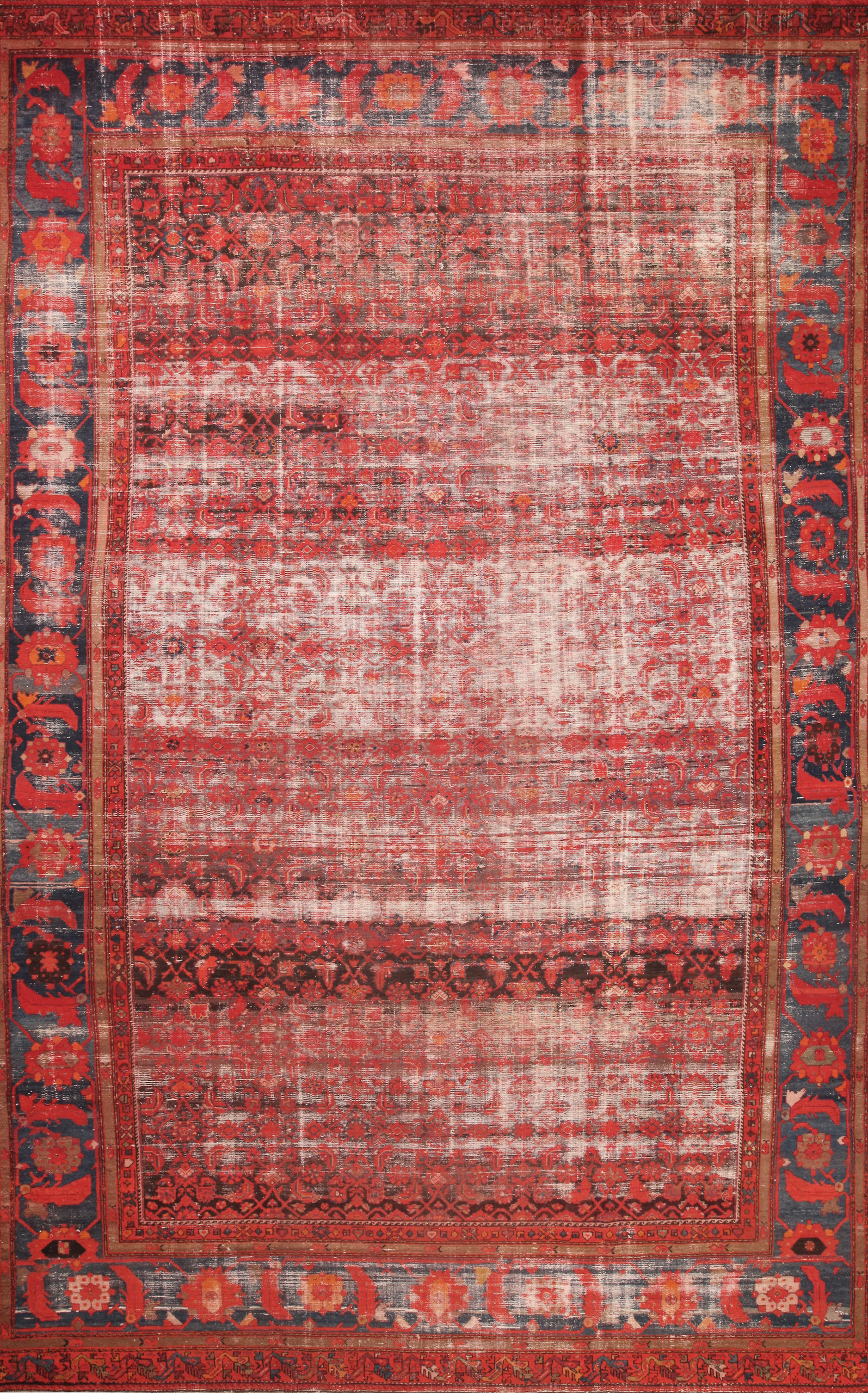 Large Shabby Chic Antique Persian Malayer Rug #71297 Featured by Nazmiyal Rugs