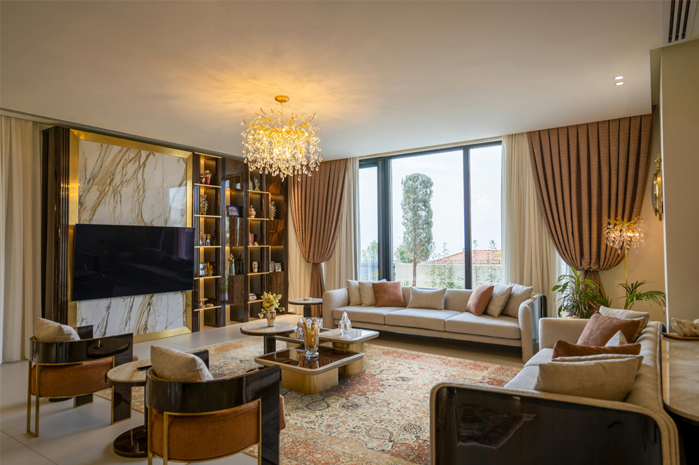 Living Room with Rug by Nazmiyal Rugs