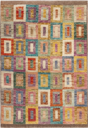 Modern Central Asian Abstract Rug 12372 by Nazmiyal Rugs