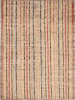 Modern Central Asian Geometric Lined Rug Modern Central Asian Geometric Lined Rug 12408 by Nazmiyal Rugs