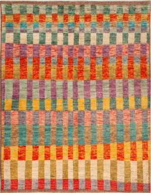 Modern Central Asian Geometric Rug 12380 by Nazmiyal Rugs