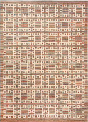 Modern Central Asian Swedish Style Kilim Rug 74069 by Nazmiyal Rugs
