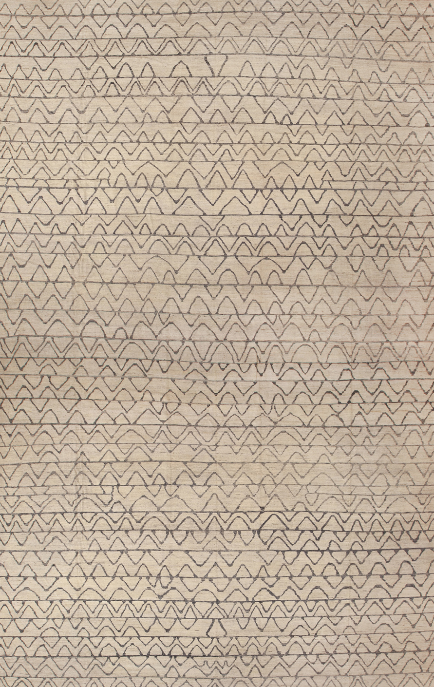 Oversized Ivory Modern Rug #11862 Featured by Nazmiyal Rugs