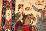 Royal with Horse on Antique Persian Kashan Rug Royal with Horse on Antique Persian Kashan Rug 74106 by Nazmiyal Rugs