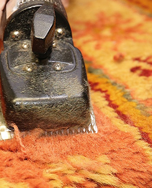 Shaving Down Pile for Rug Restoration by Nazmiyal Rugs