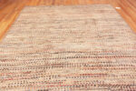 Top of Modern Central Asian Accented Neutral Rug Top of Modern Central Asian Accented Neutral Rug 12398 by Nazmiyal Rugs