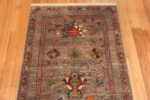 Top of Modern Central Asian Floral Runner Rug Top of Modern Central Asian Floral Runner Rug 12429 by Nazmiyal Rugs