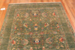 Top of Modern Central Asian Green Floral Rug Top of Modern Central Asian Green Floral Rug 12433 by Nazmiyal Rugs