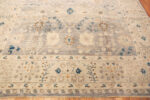 Trim on Modern Central Asian Oushak Rug Trim on Modern Central Asian Oushak Rug 12347 by Nazmiyal Rugs
