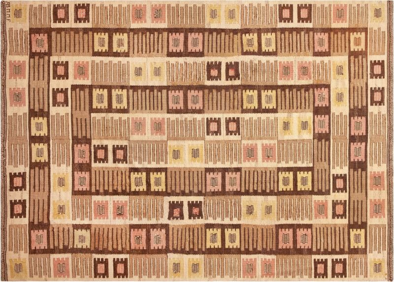 Vintage Scandinavian Swedish Marta Maas Kilim Rug #73591 by Nazmiyal Antique Rugs
