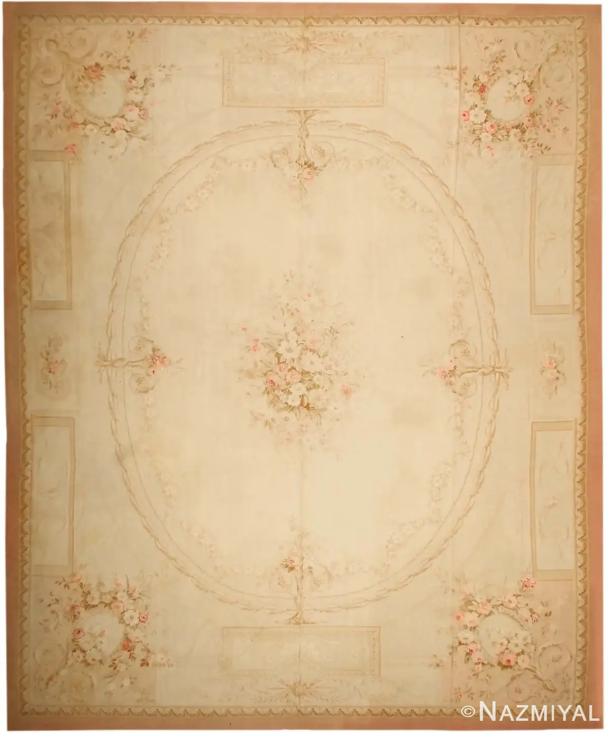 Antique Aubusson French Carpet 43633 by Nazmiyal Collection
