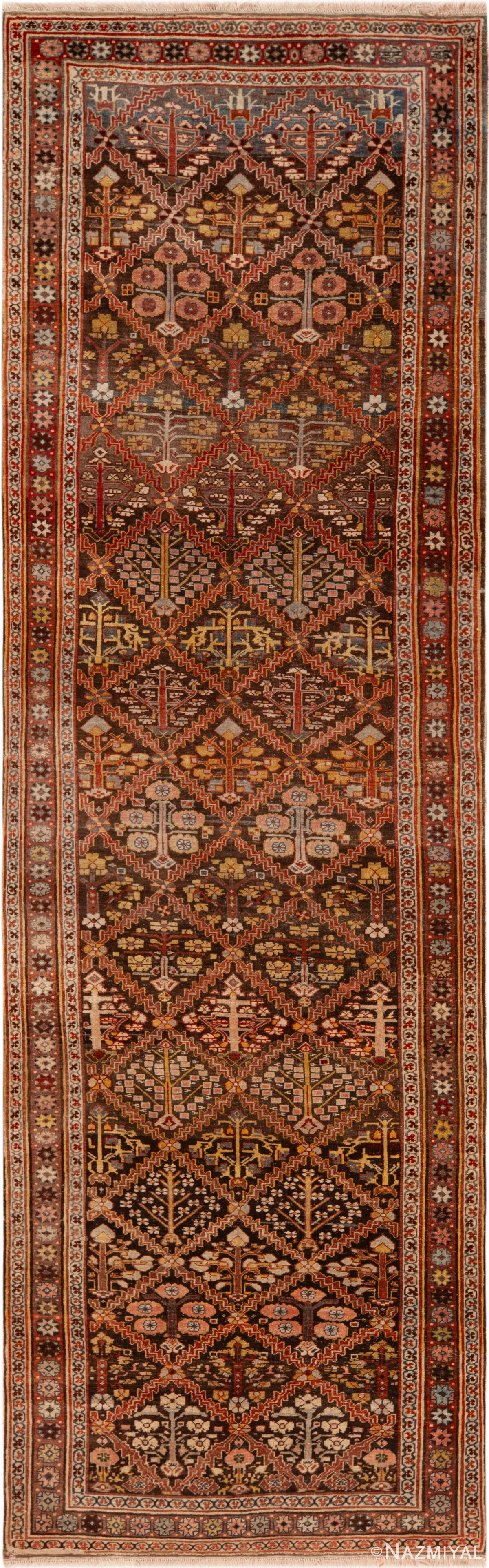 Antique Persian Bidjar Floral Runner Rug 50267 by Nazmiyal Rugs